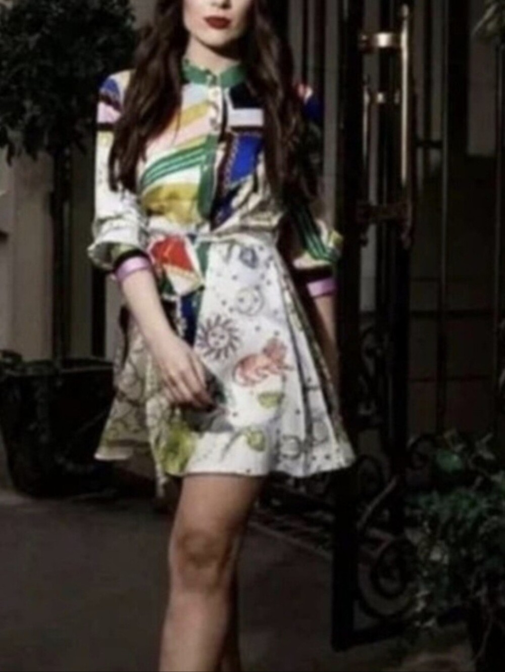 Zara Multicolor Printed Mini Astrology Dress in White Base